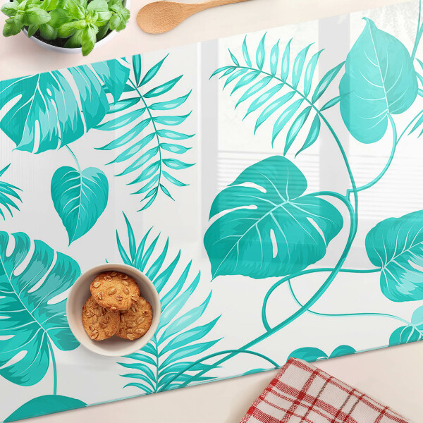 Planche à découper verre Feuilles tropicales dans des tons de vert