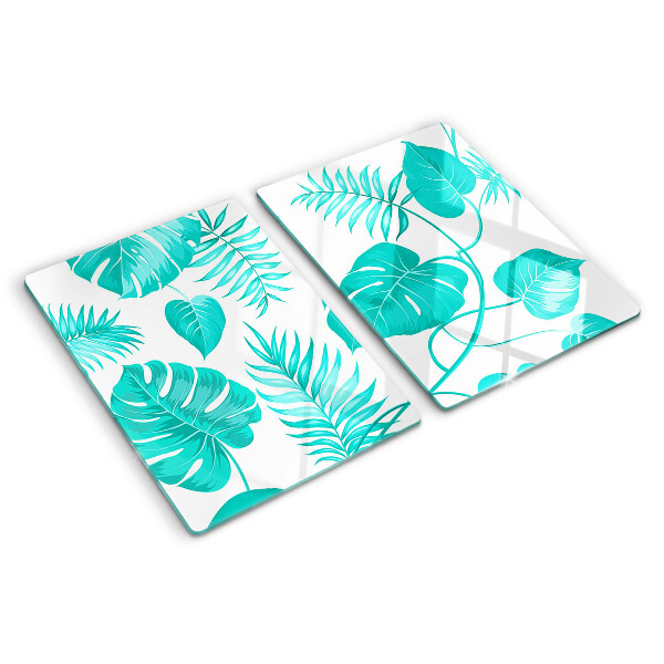 Planche à découper verre Feuilles tropicales dans des tons de vert