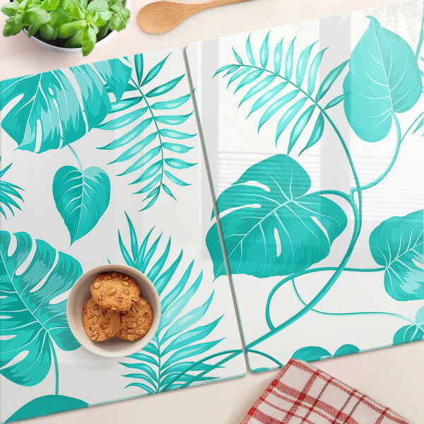 Planche à découper verre Feuilles tropicales dans des tons de vert