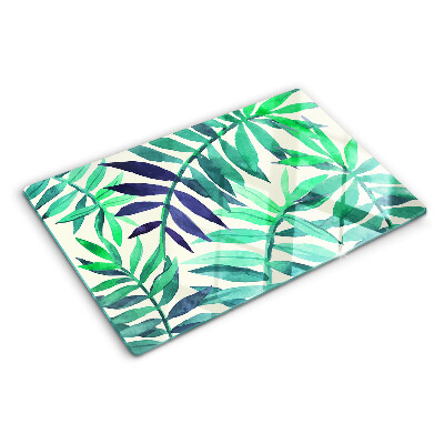 Planche à découper verre Feuilles de palmier à l'aquarelle