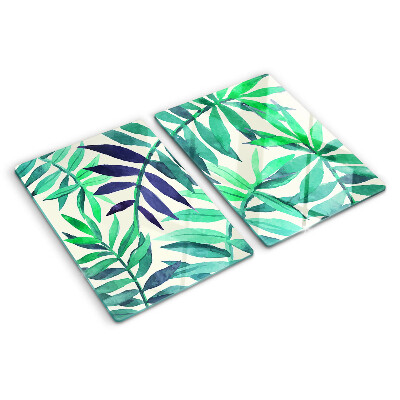 Planche à découper verre Feuilles de palmier à l'aquarelle