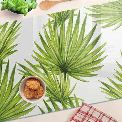 Planche à découper verre Feuilles de palmier dans des tons de vert