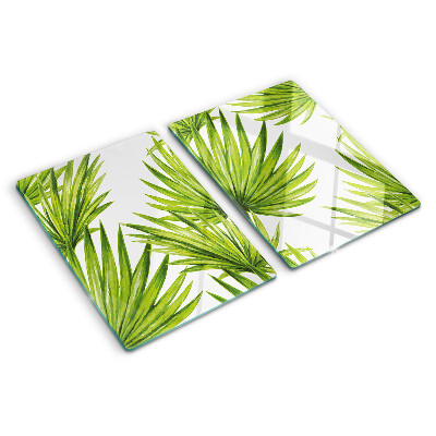 Planche à découper verre Feuilles de palmier dans des tons de vert