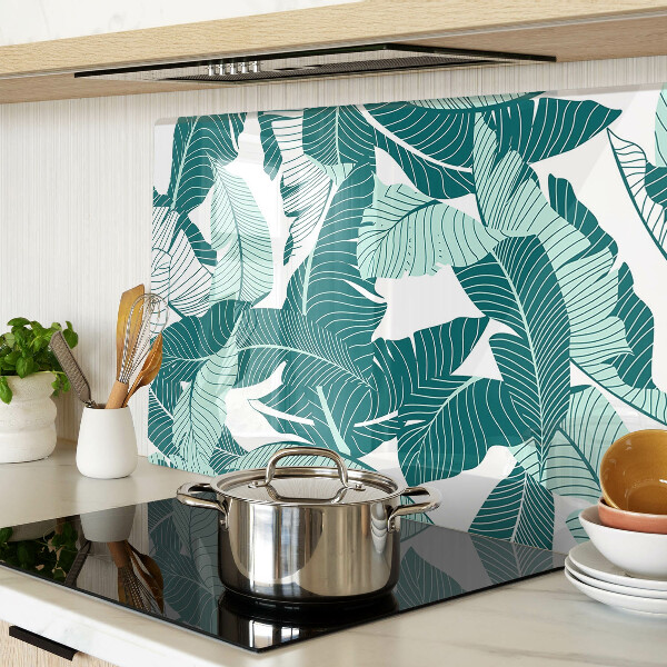 Planche à découper en verre Feuilles tropicales dans des tons de vert