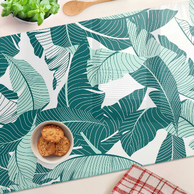 Planche à découper en verre Feuilles tropicales dans des tons de vert