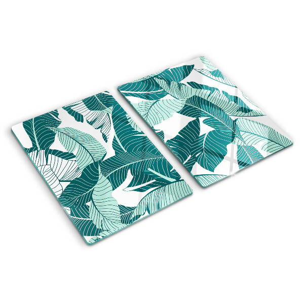 Planche à découper en verre Feuilles tropicales dans des tons de vert