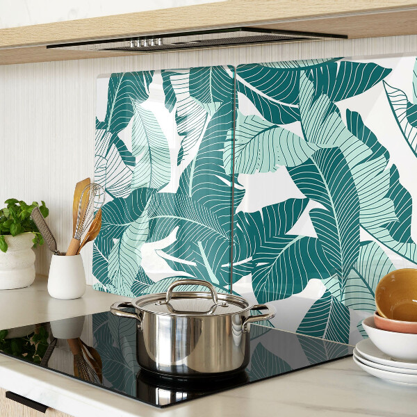 Planche à découper en verre Feuilles tropicales dans des tons de vert