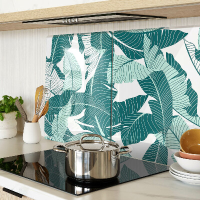Planche à découper en verre Feuilles tropicales dans des tons de vert