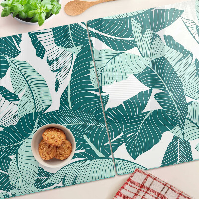 Planche à découper en verre Feuilles tropicales dans des tons de vert