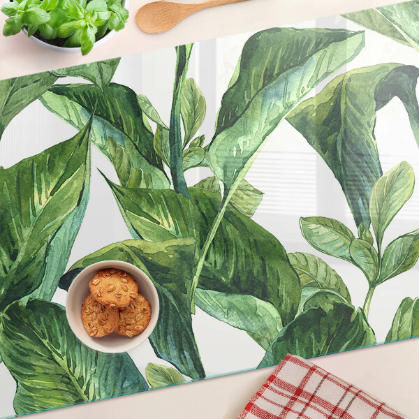 Planche à découper en verre Feuilles de plantes tropicales