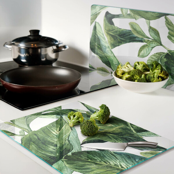 Planche à découper en verre Feuilles de plantes tropicales