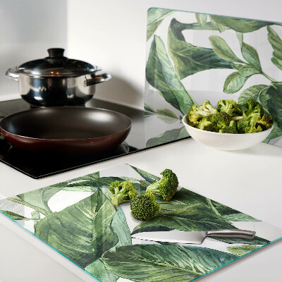 Planche à découper en verre Feuilles de plantes tropicales