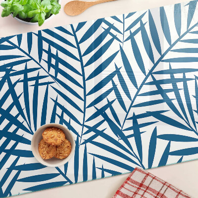 Planche à découper verre Feuilles de palmier dans des tons de bleu