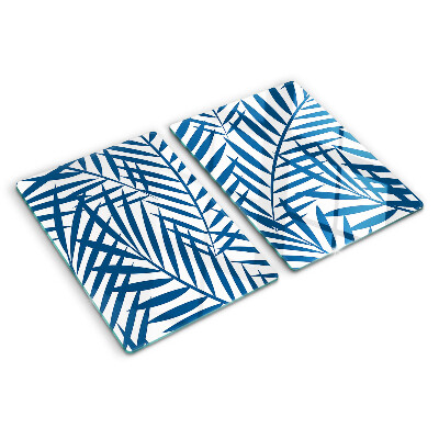 Planche à découper verre Feuilles de palmier dans des tons de bleu