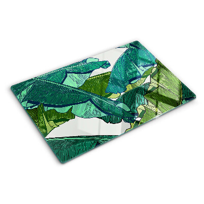 Planche à découper verre Feuilles de palmier dans des tons de vert