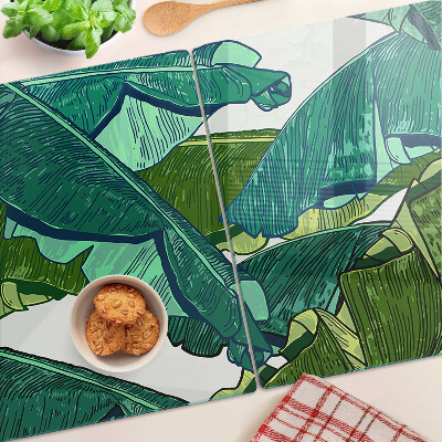Planche à découper verre Feuilles de palmier dans des tons de vert