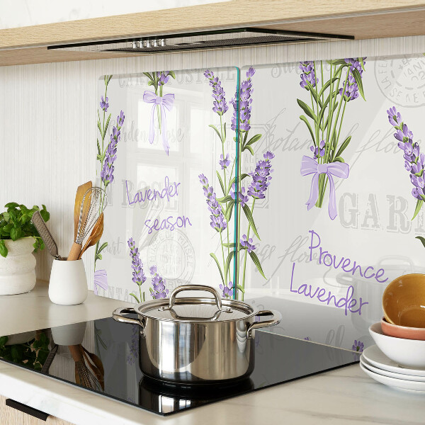 Planche à découper en verre Inscriptions lavande et provençales