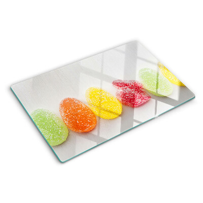 Planche à découper verre Des bonbons aux couleurs de l'arc-en-ciel