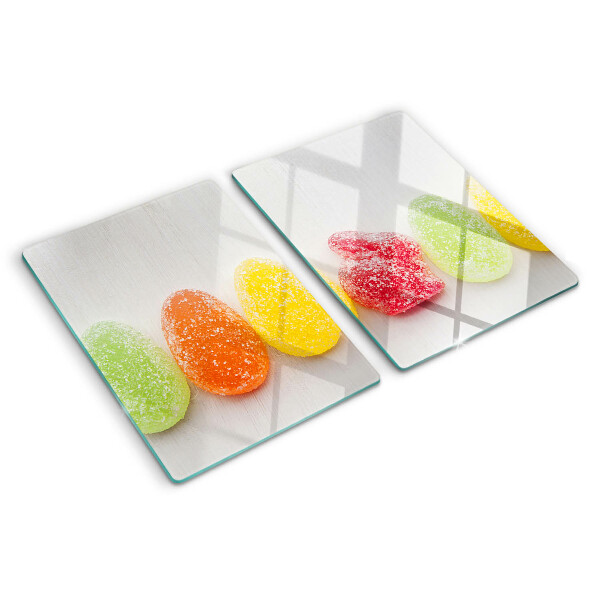 Planche à découper verre Des bonbons aux couleurs de l'arc-en-ciel