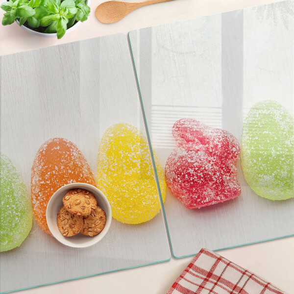 Planche à découper verre Des bonbons aux couleurs de l'arc-en-ciel