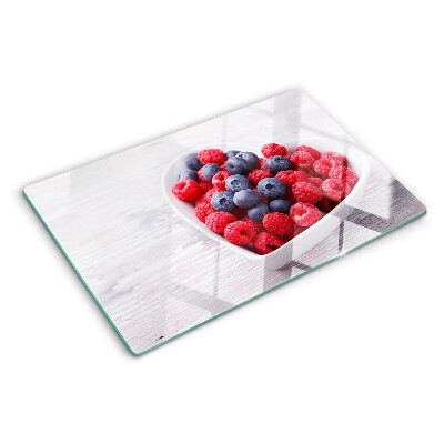 Planche à découper en verre Fruits en forme de cœur