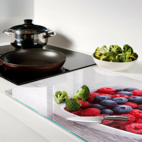 Planche à découper en verre Fruits en forme de cœur