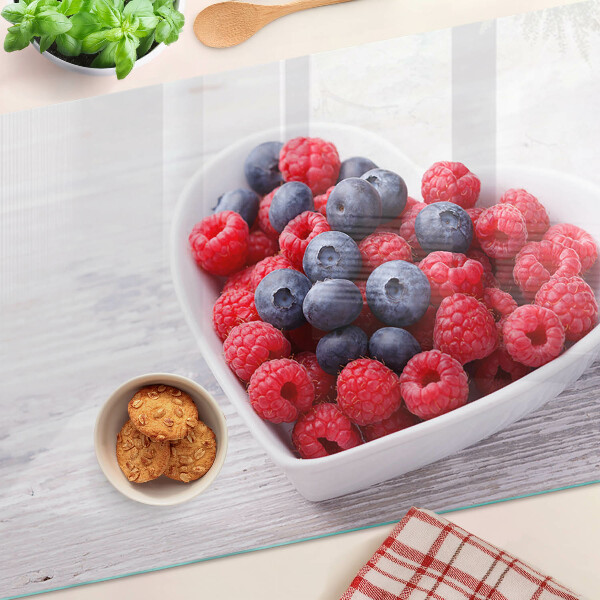Planche à découper en verre Fruits en forme de cœur