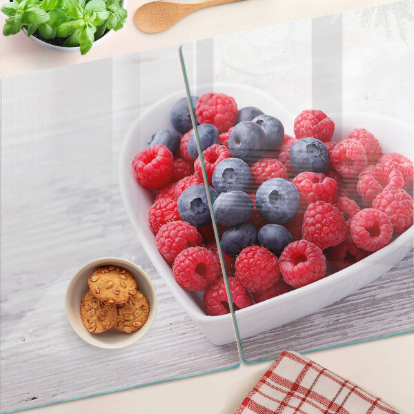 Planche à découper en verre Fruits en forme de cœur