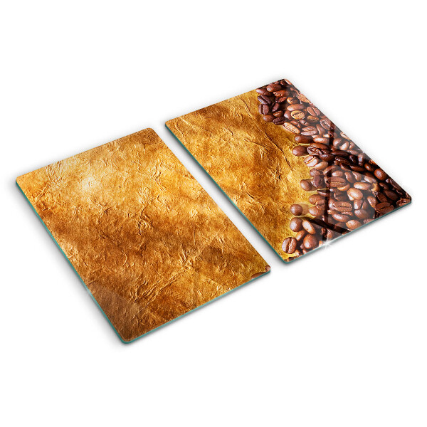 Planche à découper en verre Motif café et cuir