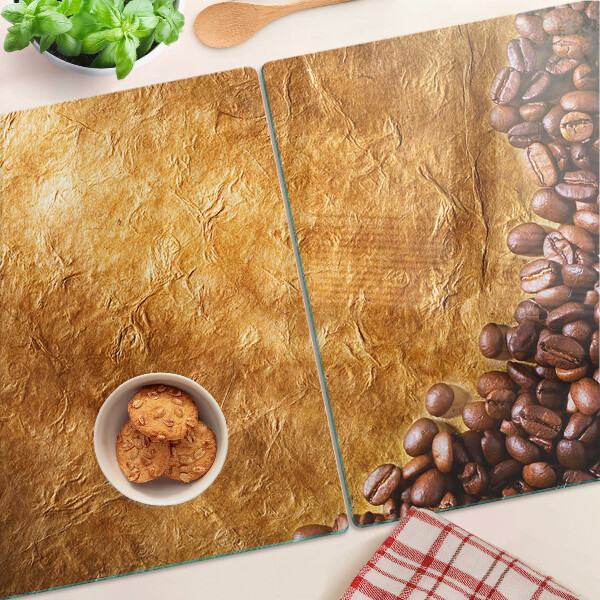 Planche à découper en verre Motif café et cuir