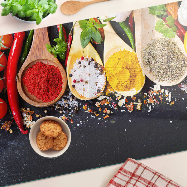 Planche à découper en verre Épices et herbes