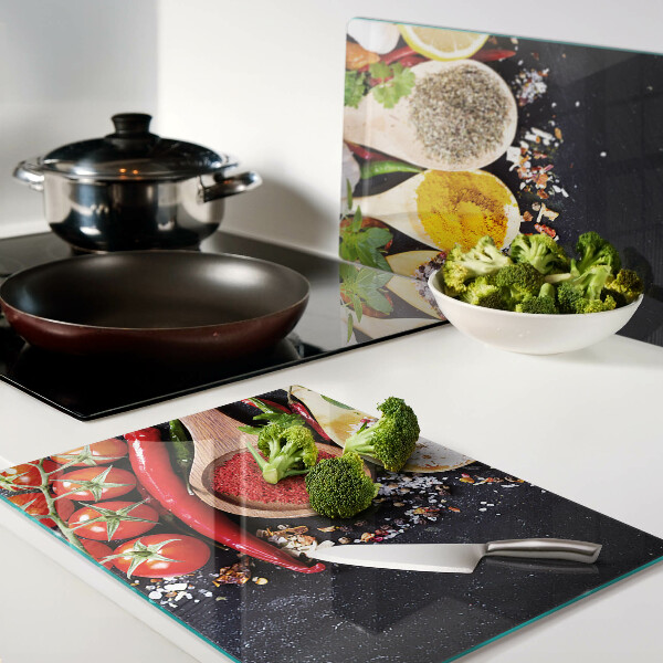 Planche à découper en verre Épices et herbes