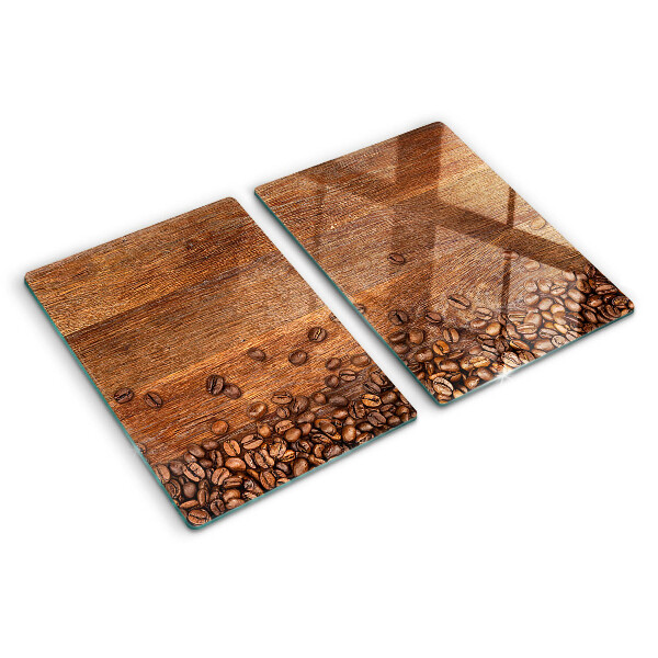 Planche à découper en verre Grains de café sur fond de bois