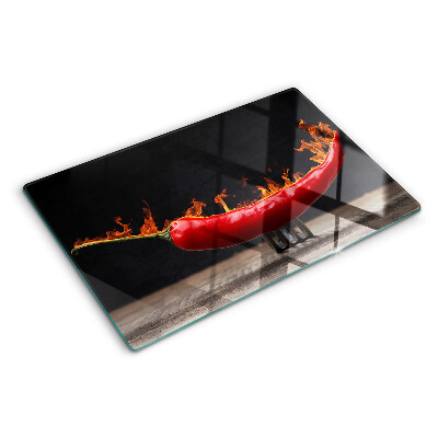 Planche à découper verre Feu et piment