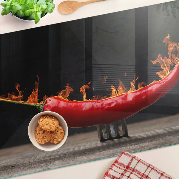 Planche à découper verre Feu et piment
