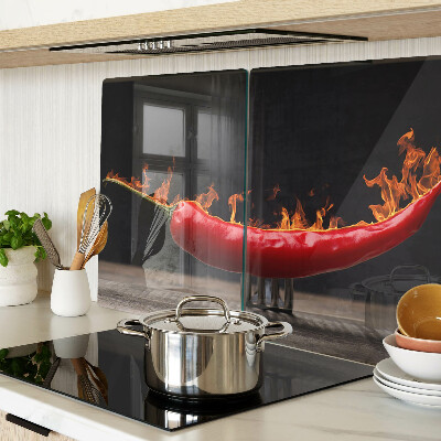 Planche à découper verre Feu et piment