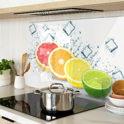Planche à découper en verre Agrumes en tranches colorées