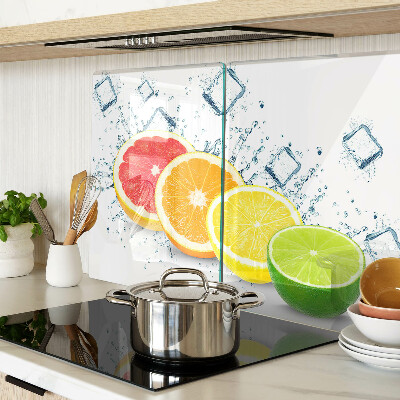 Planche à découper en verre Agrumes en tranches colorées