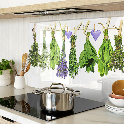 Planche à découper verre Herbes sur une ficelle