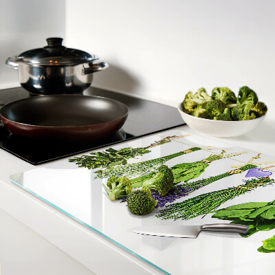 Planche à découper verre Herbes sur une ficelle