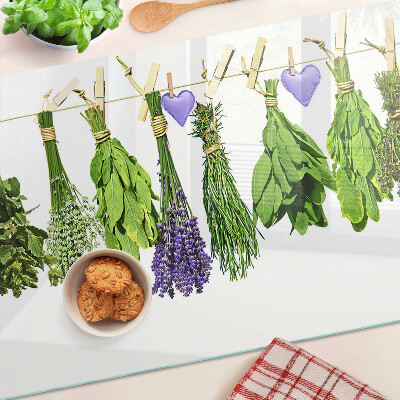 Planche à découper verre Herbes sur une ficelle