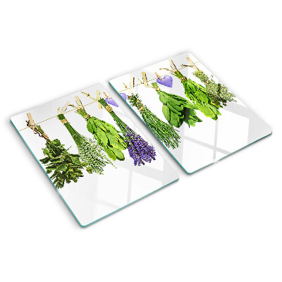 Planche à découper verre Herbes sur une ficelle