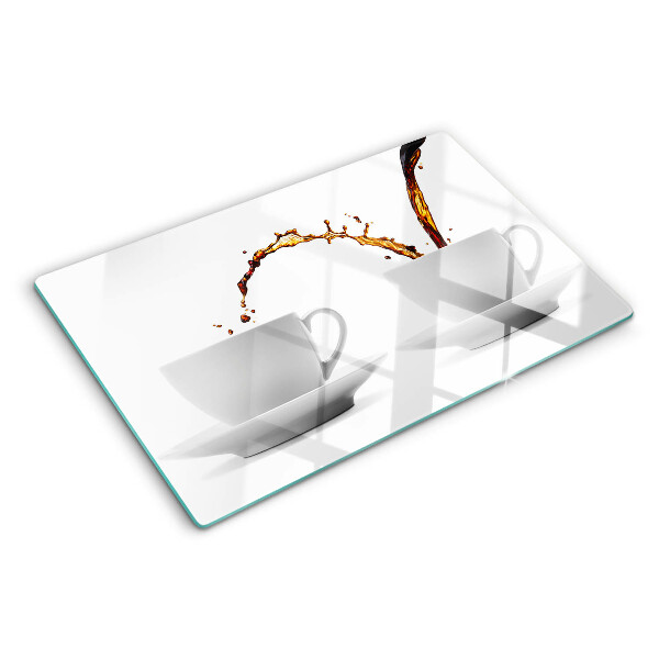 Planche à découper en verre Café dans des tasses