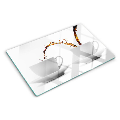 Planche à découper en verre Café dans des tasses