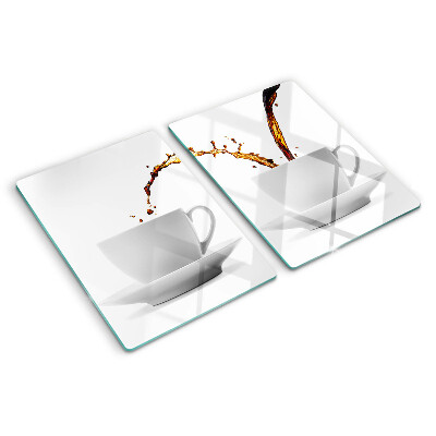 Planche à découper en verre Café dans des tasses