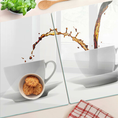Planche à découper en verre Café dans des tasses