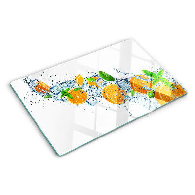 Planche à découper verre Agrumes dans l'eau