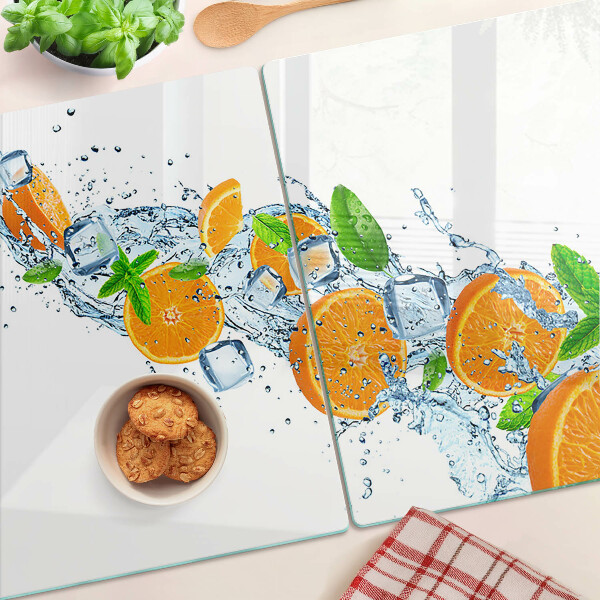 Planche à découper verre Agrumes dans l'eau
