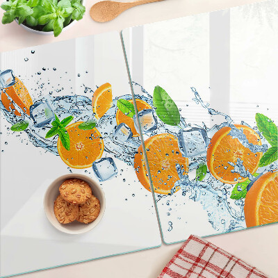 Planche à découper verre Agrumes dans l'eau