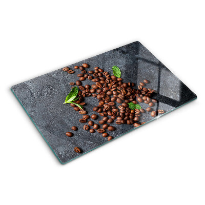 Planche à découper en verre Grains de café sur fond de pierre
